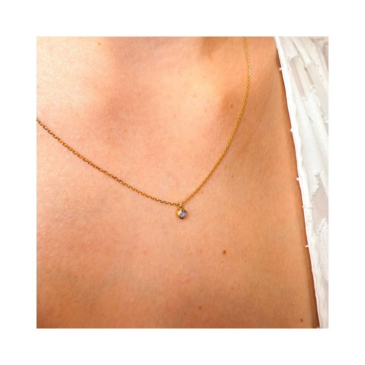 Collier "Emotion" Saphir Bleu Clair Or Jaune 750 - 18 carats