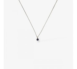 Collier "ÉMOTION" Saphir Violet Or Blanc 750 - 18 carats