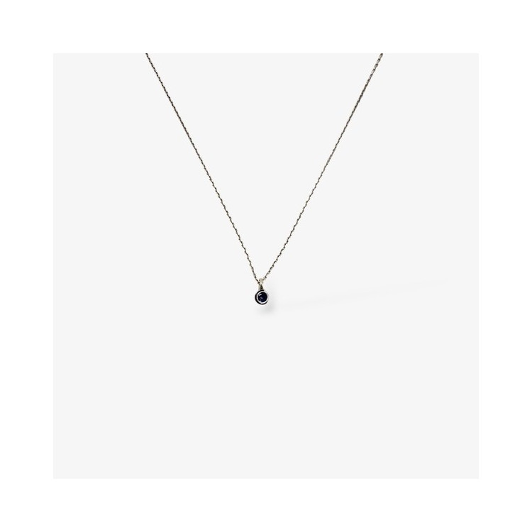 Collier "ÉMOTION" Saphir Violet Or Blanc 750 - 18 carats
