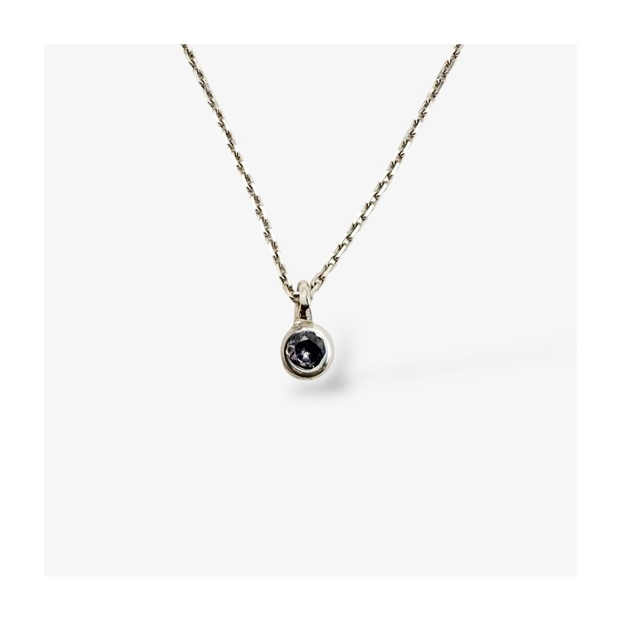 Collier "ÉMOTION" Saphir Violet Or Blanc 750 - 18 carats