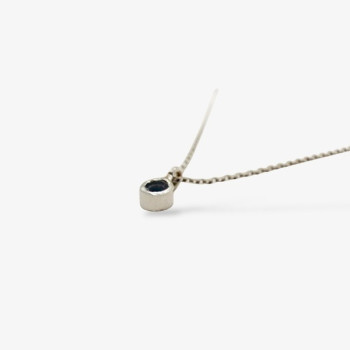 Collier "ÉMOTION" Saphir Violet Or Blanc 750 - 18 carats
