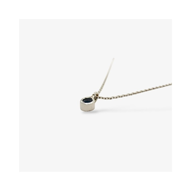 Collier "ÉMOTION" Saphir Violet Or Blanc 750 - 18 carats