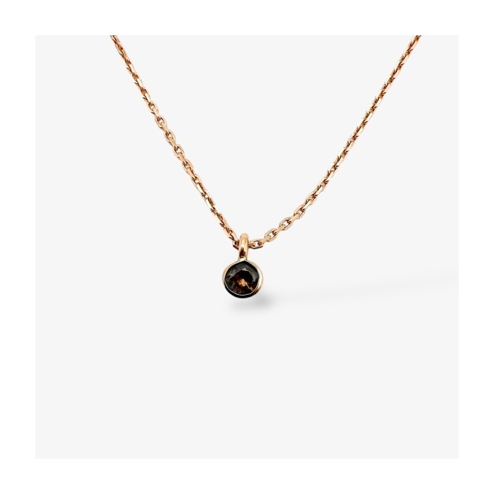 Collier "Emotion" Saphir Marron Or Rose 750 - 18 carats