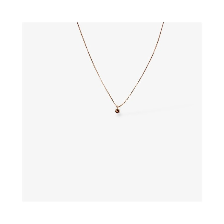 Collier "Emotion" Saphir Marron Or Rose 750 - 18 carats