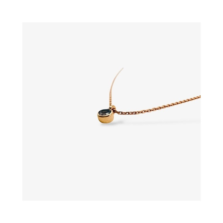 Collier "Emotion" Saphir Marron Or Rose 750 - 18 carats