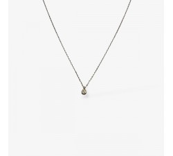 Collier "Emotion" Saphir Jaune Or Blanc 750 - 18 carats