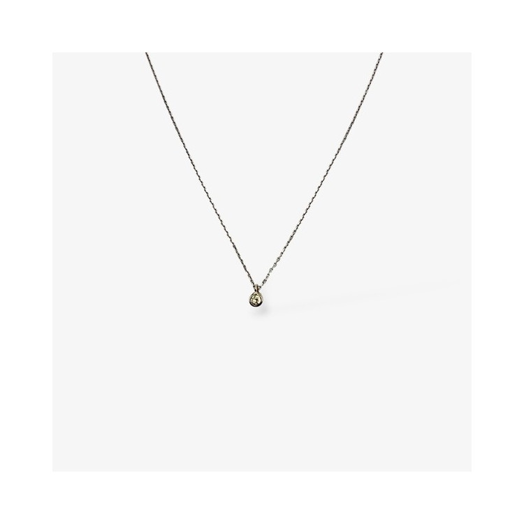 Collier "Emotion" Saphir Jaune Or Blanc 750 - 18 carats