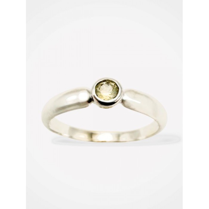 Bague "Emotion" Saphir Jaune Or Blanc 750 - 18 carats