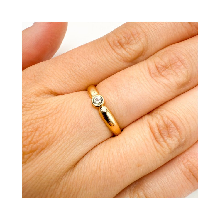 Bague "Emotion" Saphir Jaune Or Jaune 750 - 18 carats