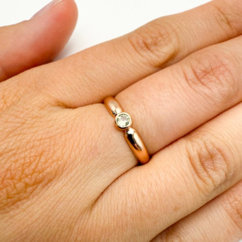 Bague "Emotion" Saphir Jaune Or Rose 750 - 18 carats