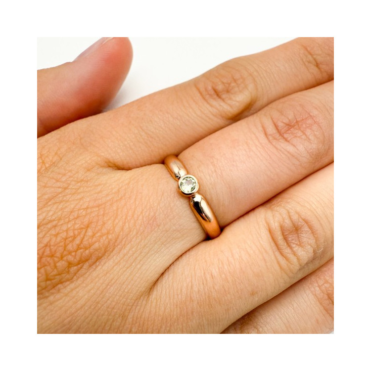 Bague "Emotion" Saphir Jaune Or Rose 750 - 18 carats