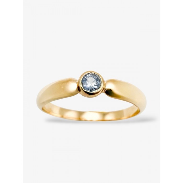 Bague "Emotion" Saphir Bleu clair Or Jaune 750 - 18 carats