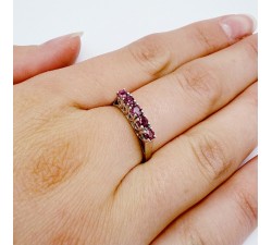 Bague Rubis  Or blanc 750 - 18 carats (Bijou d'Occasion)