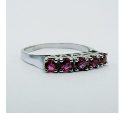 Bague Rubis  Or blanc 750 - 18 carats (Bijou d'Occasion)