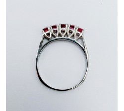 Bague Rubis  Or blanc 750 - 18 carats (Bijou d'Occasion)