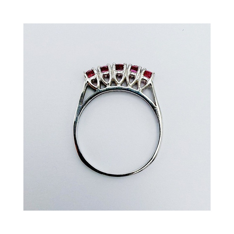 Bague Rubis  Or blanc 750 - 18 carats (Bijou d'Occasion)