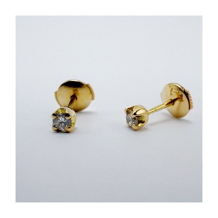 Boucles d'oreilles Puces Diamants 2 x 0.07 ct Or Jaune 750 - 18 carats (Bijou Occasion) Boucles d'oreilles Puces Diamants 2 x 0.07 ct Or Jaune 750 - 18 carats (Bijou Occasion)