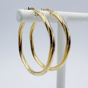 Créoles Torsadées Moyen Modèle Or Jaune 750 - 18 carats