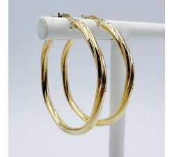 Créoles Torsadées Moyen Modèle Or Jaune 750 - 18 carats