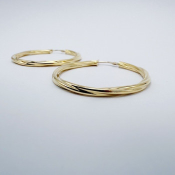 Créoles Torsadées Moyen Modèle Or Jaune 750 - 18 carats