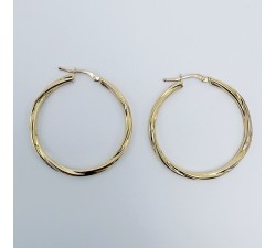 Créoles Torsadées Moyen Modèle Or Jaune 750 - 18 carats