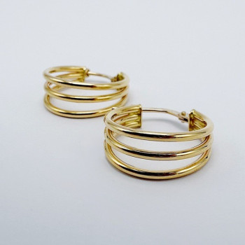 Créoles multi-anneaux Or jaune 750 - 18 carats