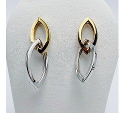 Boucles d'Oreilles Bicolores Or 750 - 18 carats