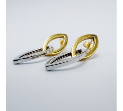 Boucles d'Oreilles Bicolores Or 750 - 18 carats