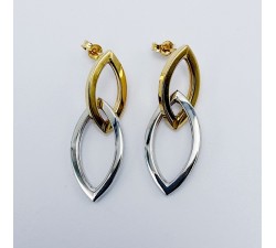 Boucles d'Oreilles Bicolores Or 750 - 18 carats