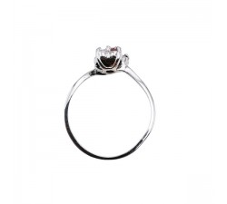 Bague Lady Flower Diamant Saphir Rose Or Blanc 750 - 18 carats