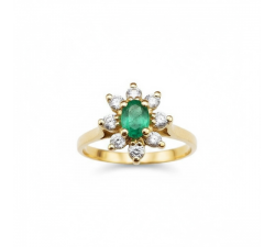 Bague "Little Lady" Emeraude Diamants Or Jaune 750 - 18 carats