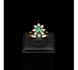 Bague "Little Lady" Emeraude Diamants Or Jaune 750 - 18 carats