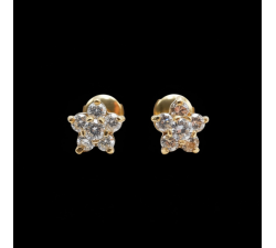 Boucles d'oreilles Lady Flower Diamants Or Jaune 750 - 18 carats