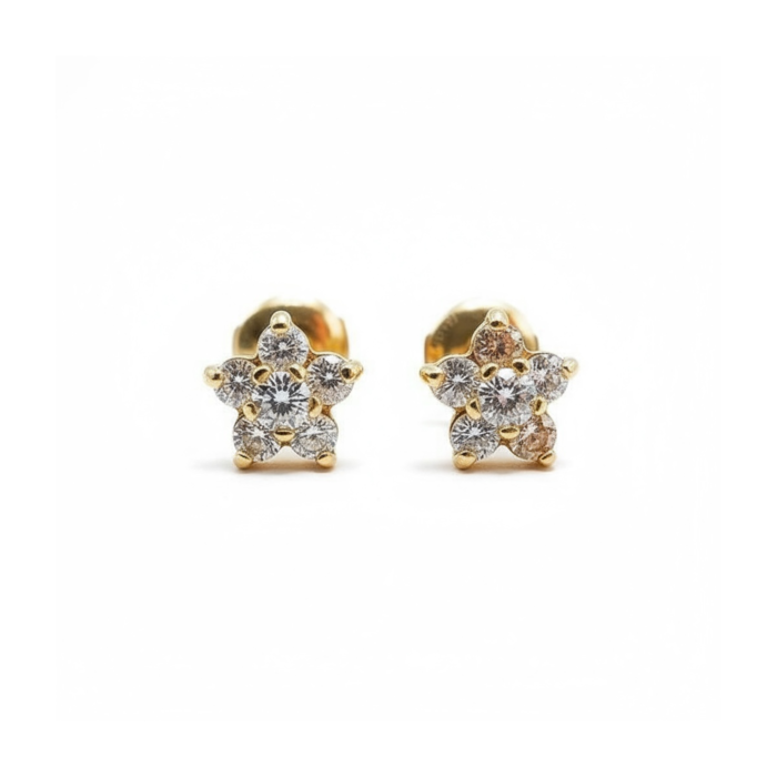 Boucles d'oreilles Lady Flower Diamants Or Jaune 750 - 18 carats