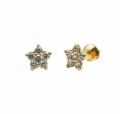 Boucles d'oreilles Lady Flower Diamants Or Jaune 750 - 18 carats