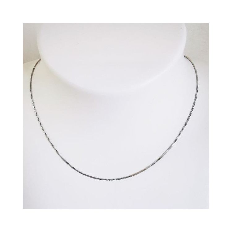 Chaîne 50 cm Maille Vénitienne Or Blanc 750 - 18 carats 1.90 grammes
