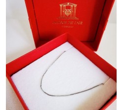 Chaîne 50 cm Maille Vénitienne Or Blanc 750 - 18 carats 1.90 grammes