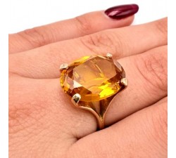 Bague Citrine Or jaune 750 - 18 carats (Bijou d'Occasion)