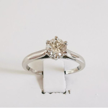 Bague Solitaire Diamant 0.76ct Or blanc 750 - 18 carats