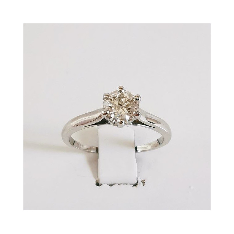 Bague Solitaire Diamant 0.76ct Or blanc 750 - 18 carats