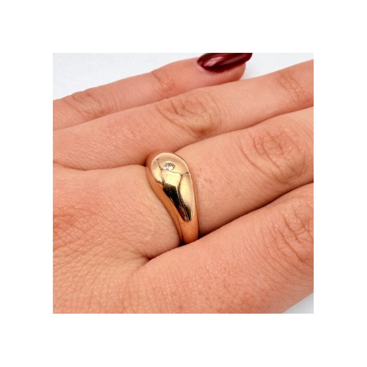 Bague Jonc Diamant 0.03 ct Or Jaune 750 - 18 carats (Bijou d'occasion)