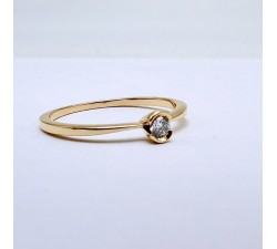 Bague Solitaire Diamant 0.10 ct Or Jaune 750 - 18 carats