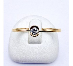 Bague Solitaire Diamant 0.10 ct Or Jaune 750 - 18 carats