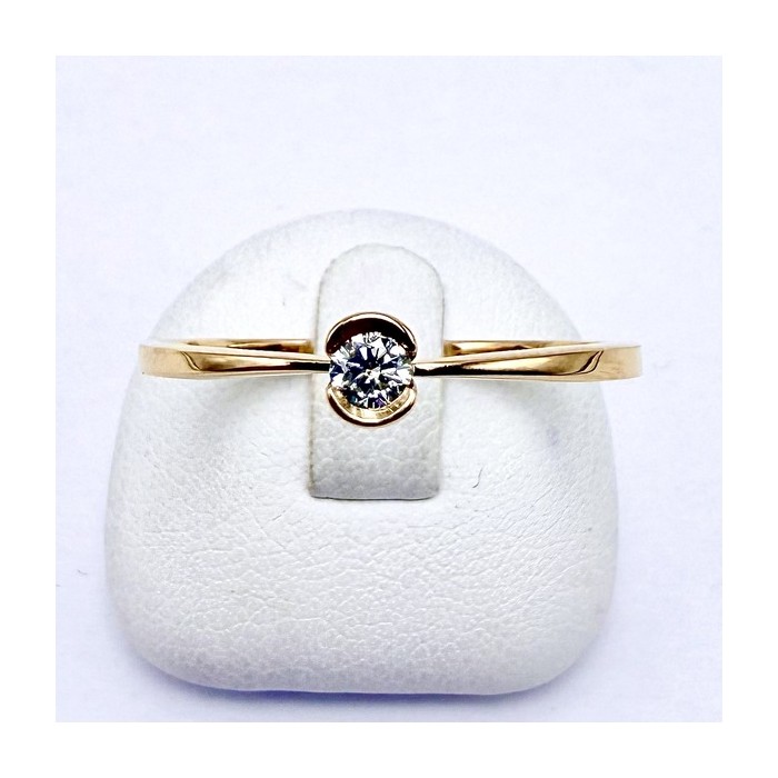 Bague Solitaire Diamant 0.10 ct Or Jaune 750 - 18 carats