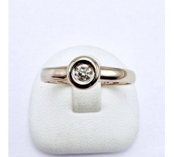 Bague Solitaire Diamant 0.10 ct Or Blanc 750 - 18 carats (Bijou d'occasion)