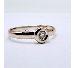 Bague Solitaire Diamant 0.10 ct Or Blanc 750 - 18 carats (Bijou d'occasion)