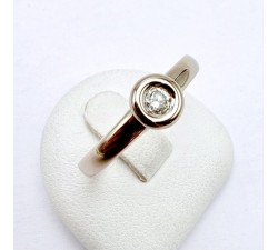 Bague Solitaire Diamant 0.10 ct Or Blanc 750 - 18 carats (Bijou d'occasion)