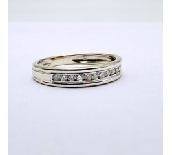 Demi alliance Diamants 0.13 ct Or Blanc 750 - 18 carats (Bijou Occasion)