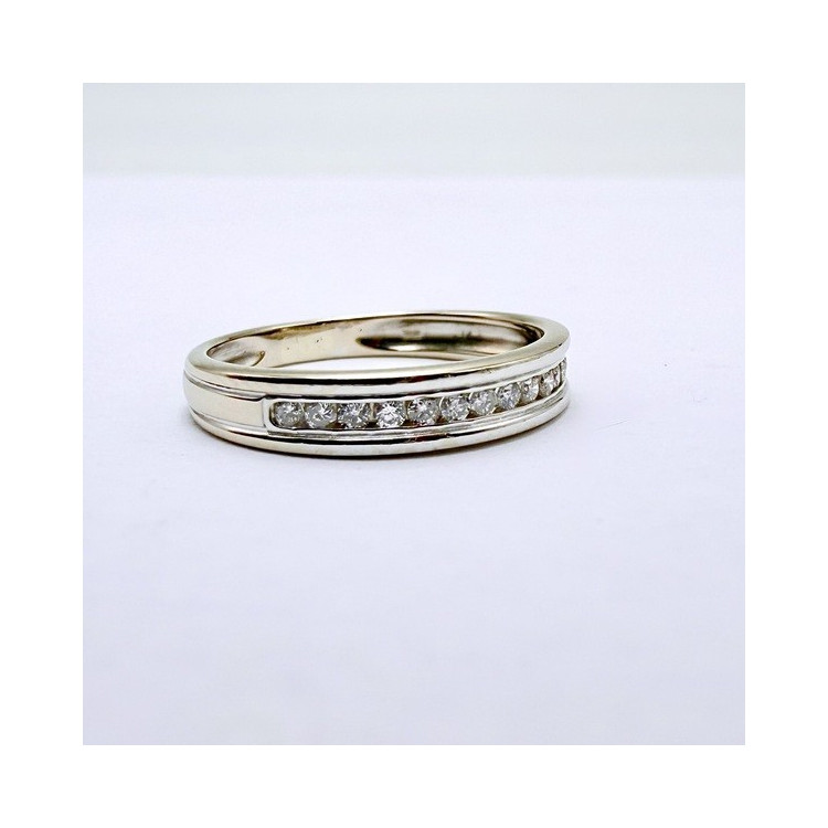 Demi alliance Diamants 0.13 ct Or Blanc 750 - 18 carats (Bijou Occasion)