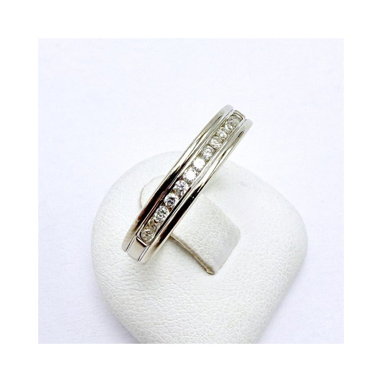 Demi alliance Diamants 0.13 ct Or Blanc 750 - 18 carats (Bijou Occasion)